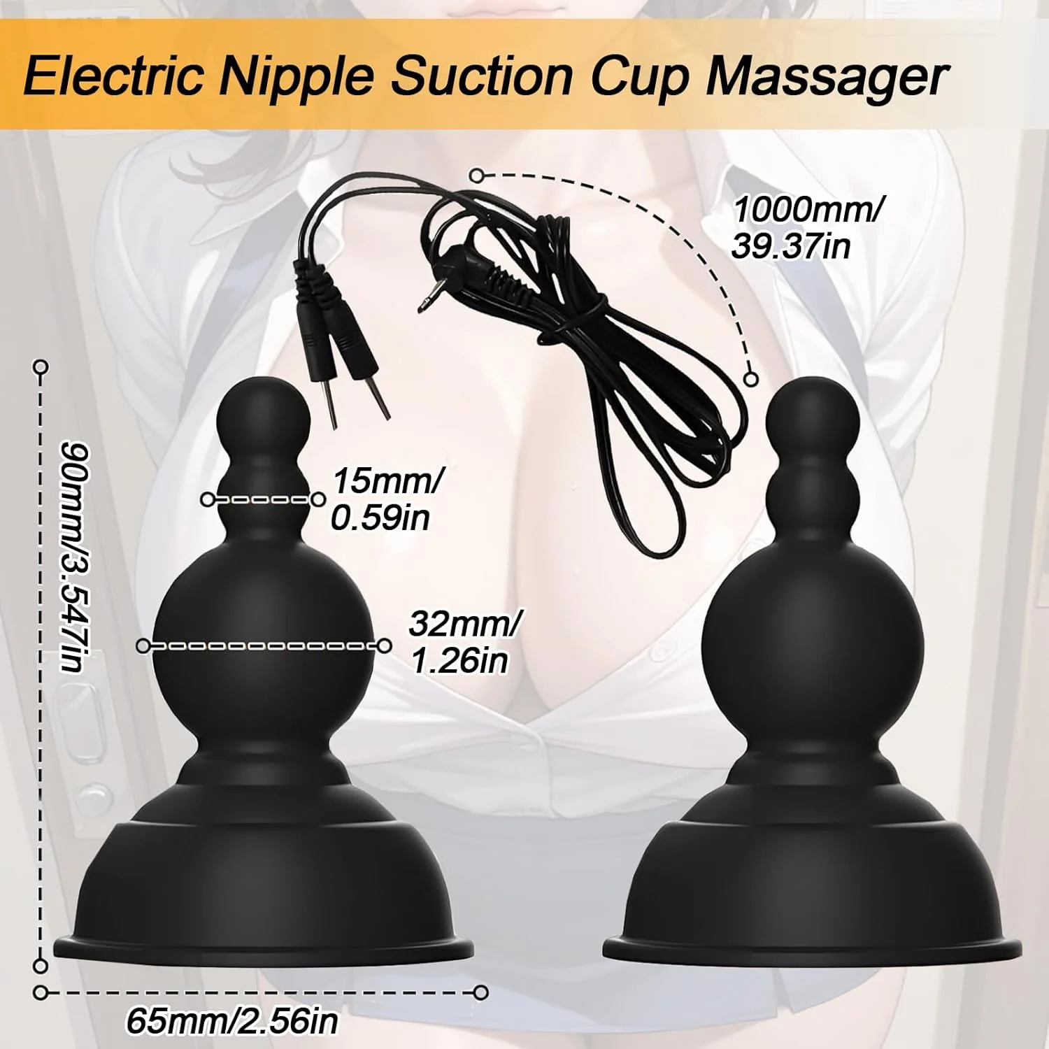 BDSM Electric Shock Silicone Nipple Stimulator with Remote Control - Image 8