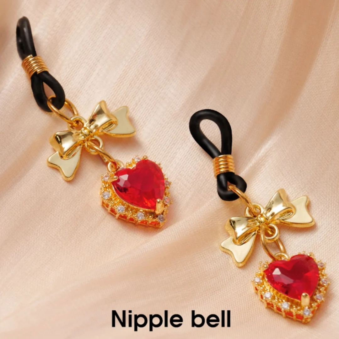 BDSM Heart - Shaped Nipple Clamps Bells - Image 3
