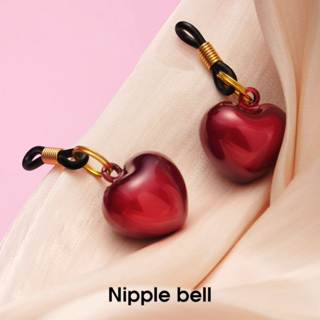 BDSM Heart - Shaped Nipple Clamps Bells - Image 5