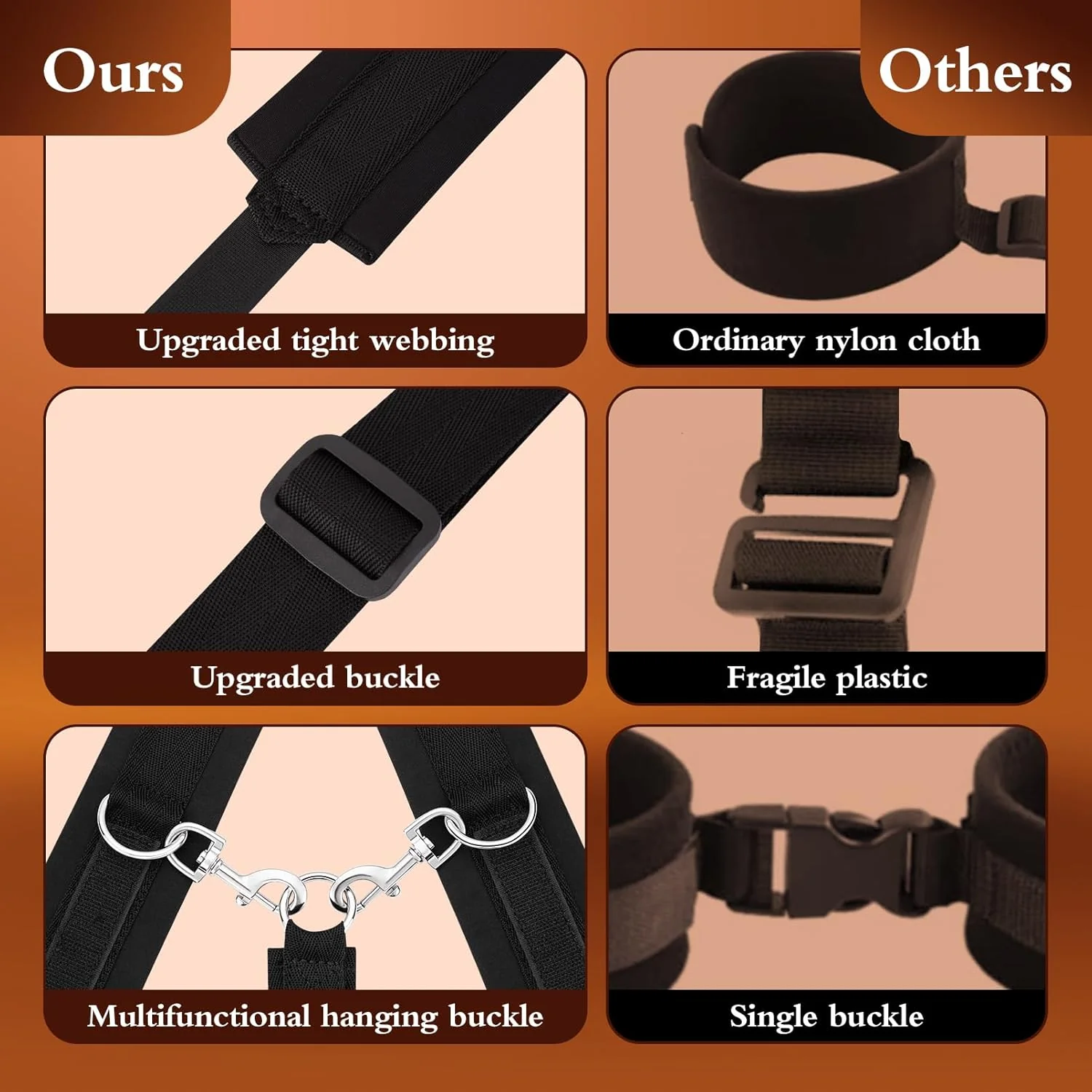 BDSM Kit Neck to Wrist Behind Back Collar Restraints Adjustable Set SM Play - Image 6