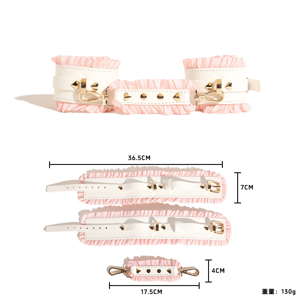 BDSM Lace Maid Leather Bondage Kit Flirting Sex Tool 6PCS - Image 10