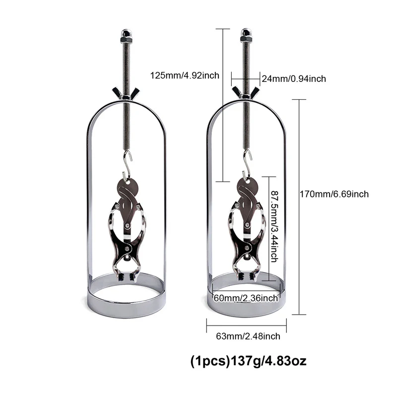 BDSM Metal Adjustable Clit Nipple Clamps - Image 10