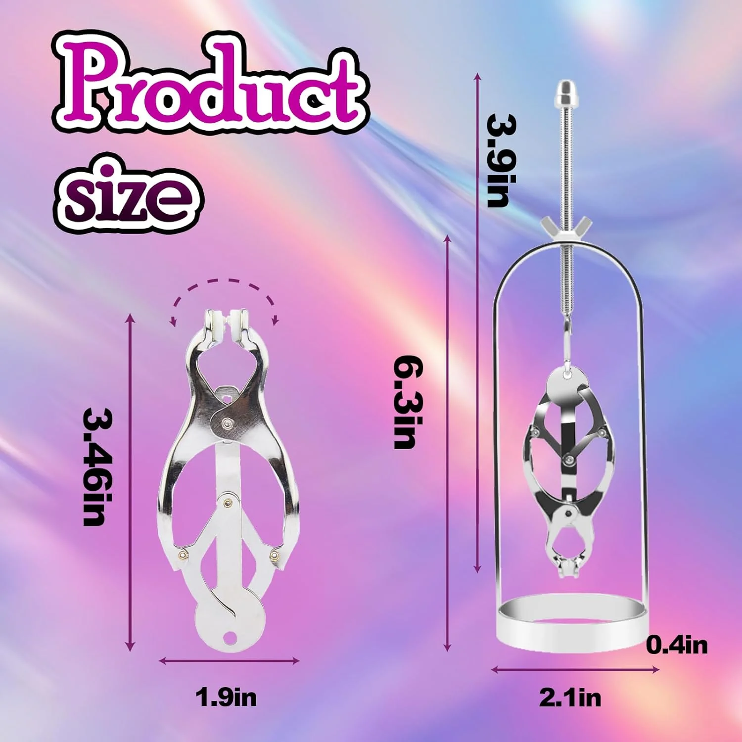 BDSM Metal Adjustable Clit Nipple Clamps - Image 7