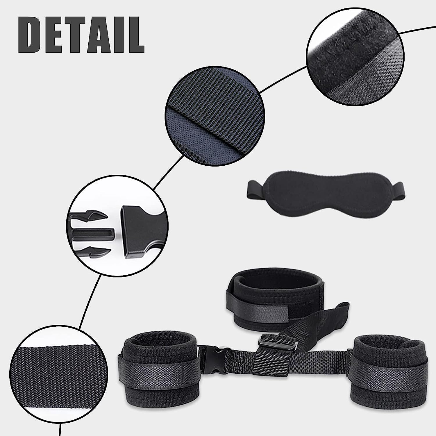 BDSM Neck to Wrist Restraints Backcuffs Bondage Set SM Games Play - Image 3
