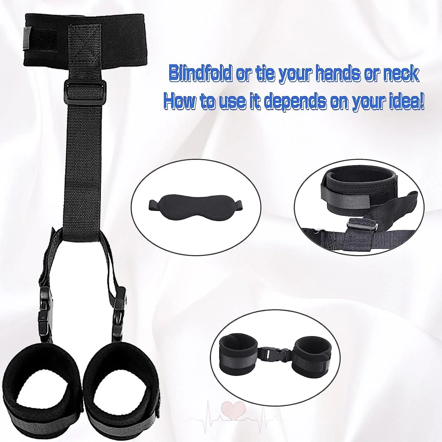 BDSM Neck to Wrist Restraints Backcuffs Bondage Set SM Games Play - Image 4