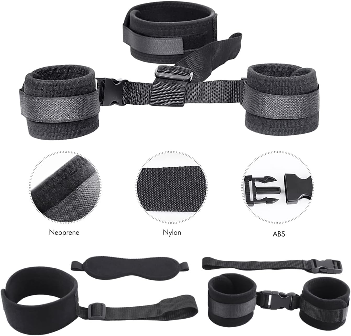 BDSM Neck to Wrist Restraints Backcuffs Bondage Set SM Games Play - Image 5