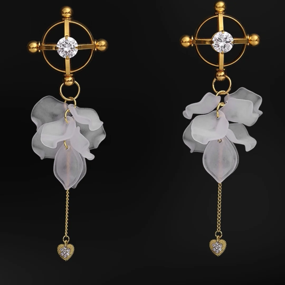 BDSM Petal Heart Cross Nipple Clamps - Image 3