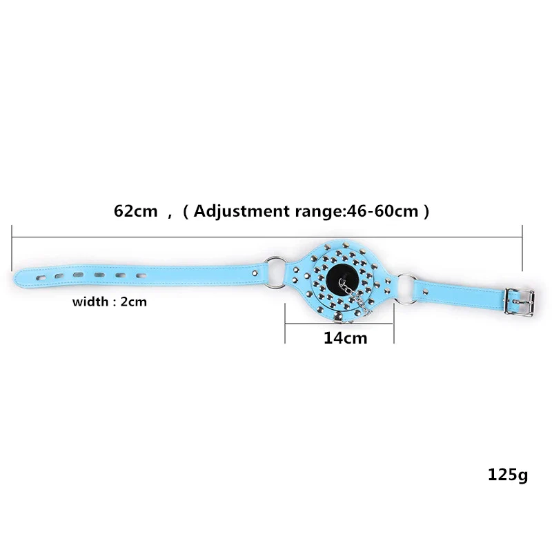 BDSM PU Leather Ball Gag with Cover Mouth Plug - Image 5