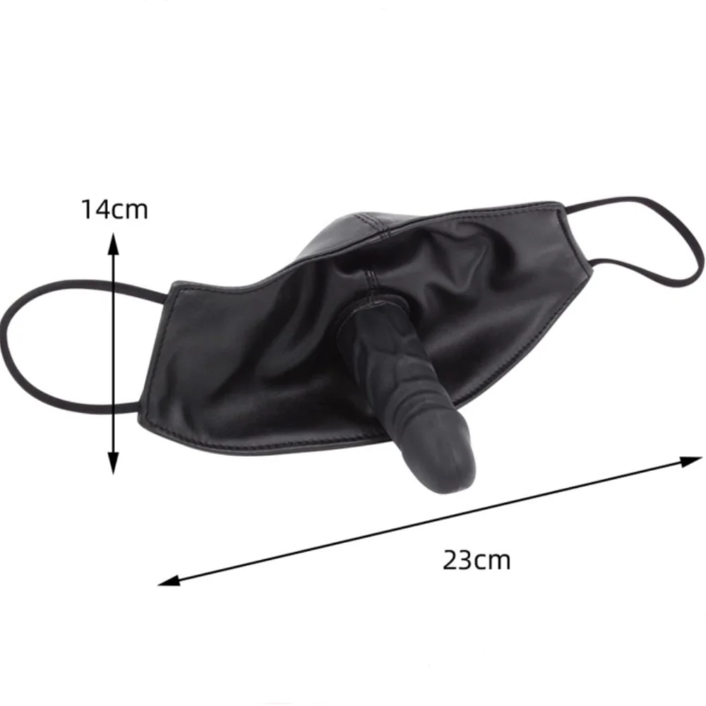 BDSM Silicone Realistic Dildo Mask Ball Gag - Image 5