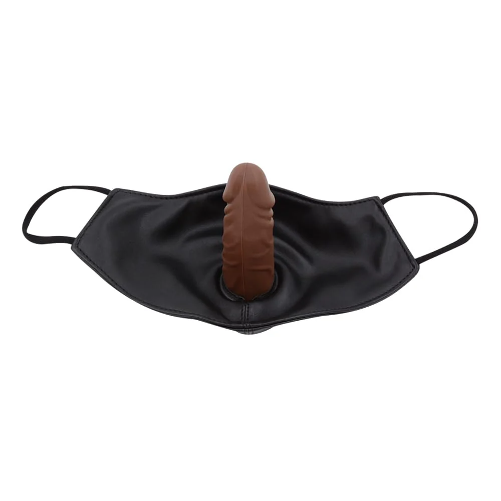 BDSM Silicone Realistic Dildo Mask Ball Gag - Image 6