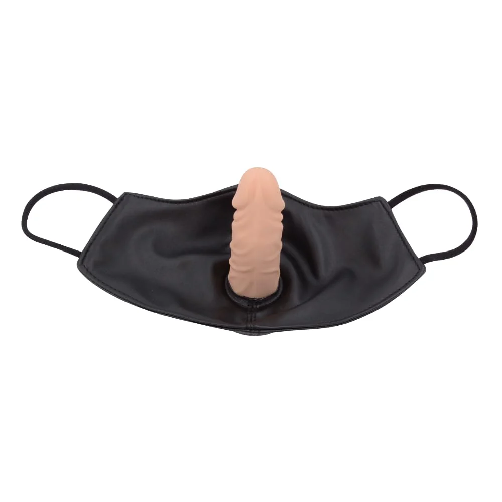BDSM Silicone Realistic Dildo Mask Ball Gag - Image 7