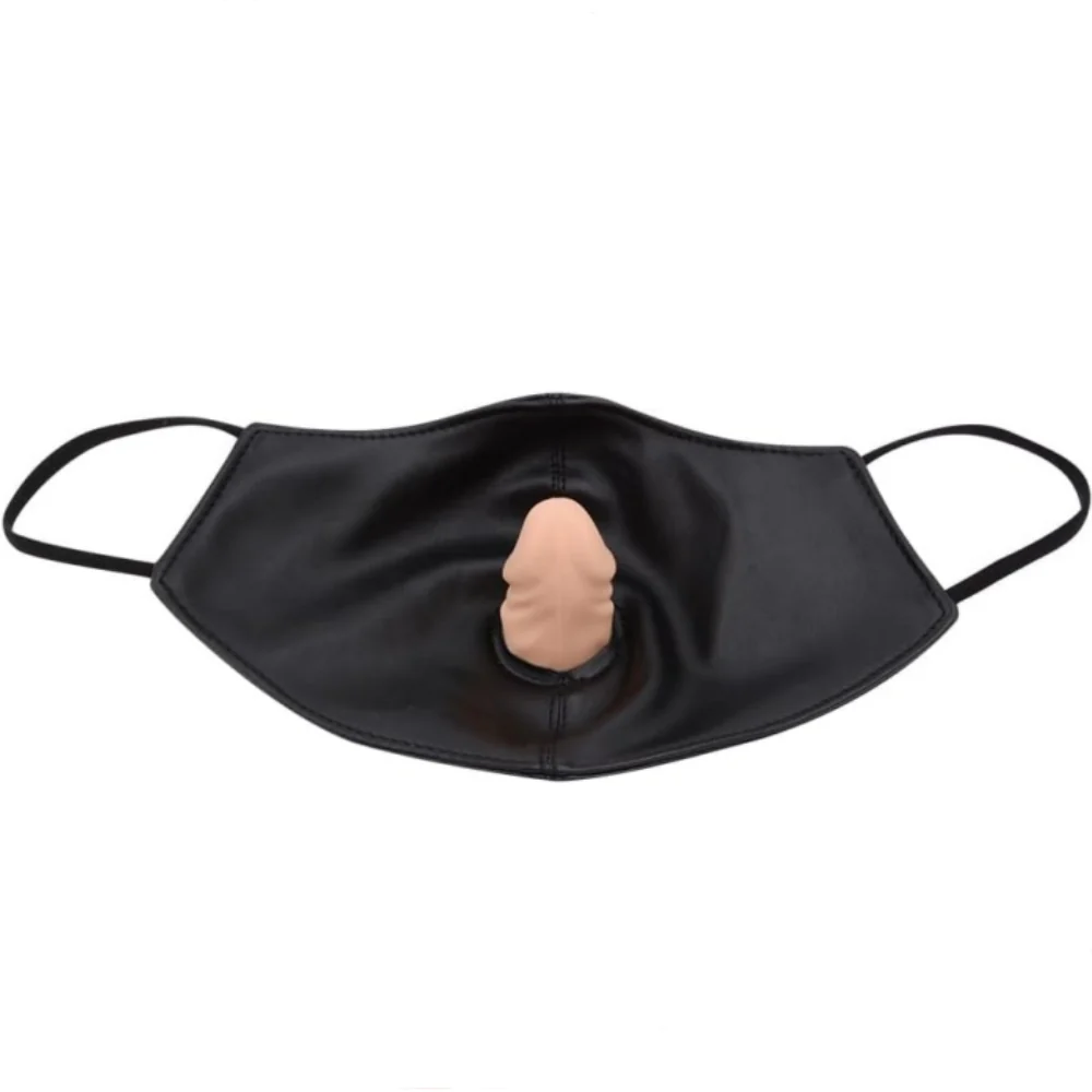 BDSM Silicone Realistic Dildo Mask Ball Gag - Image 9