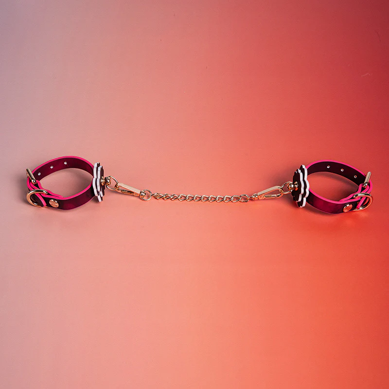 BDSM Temperature-sensitive Color-changing Cherry Handcuffs & Footcuffs Set - Image 5