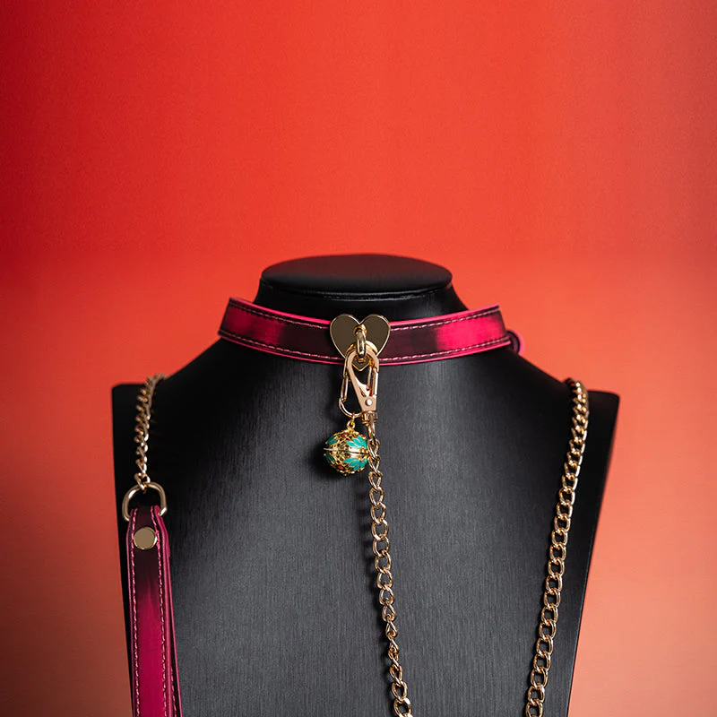 BDSM Temperature-Sensitive Color-Changing Collar With Leash - Image 4
