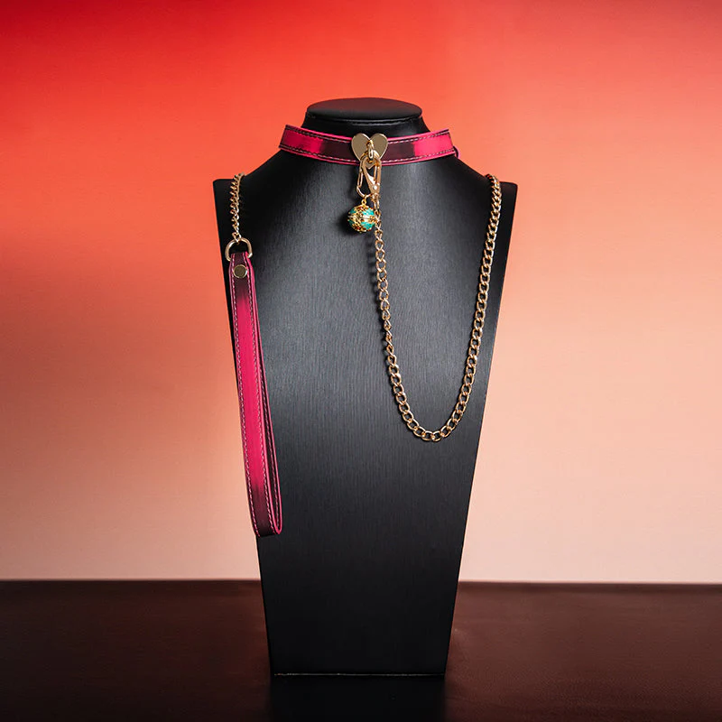 BDSM Temperature-Sensitive Color-Changing Collar With Leash - Image 5