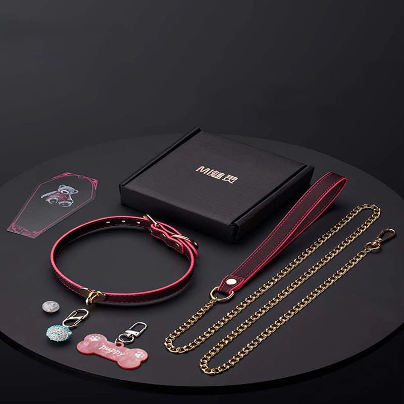 BDSM Temperature-Sensitive Color-Changing Collar With Leash - Image 9