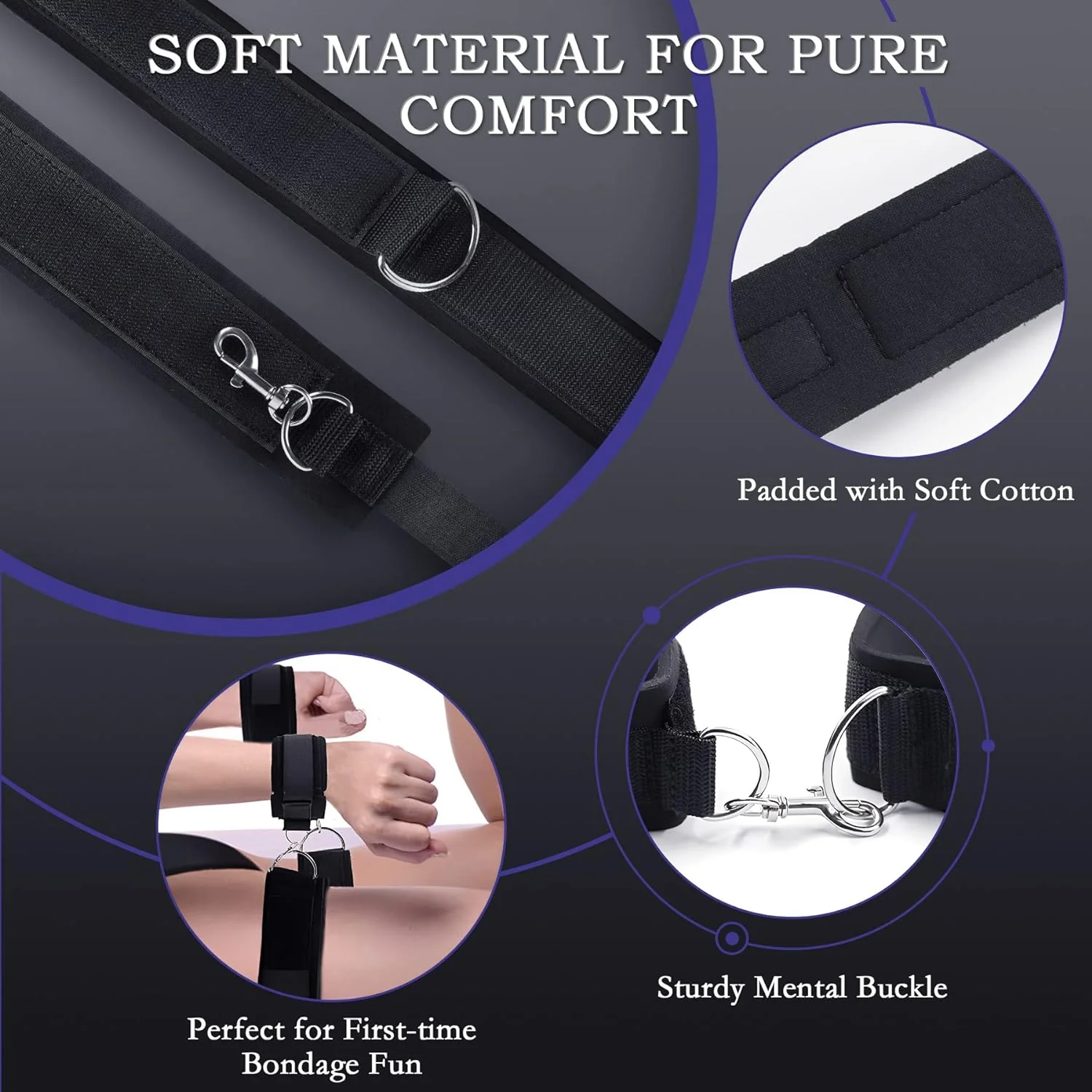 BDSM Wrist-to-Thigh Bondage Adjustable Sex Cuffs For Bedroom sex - Image 3