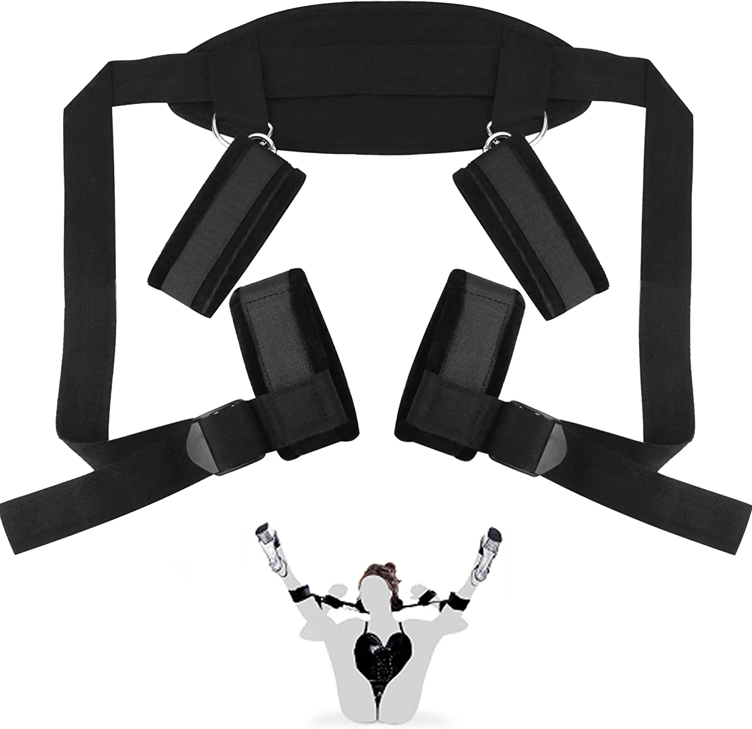 BDSMS Bed Restraints Kit Sex Toys Wrist Leg Restraint Straps - Image 2