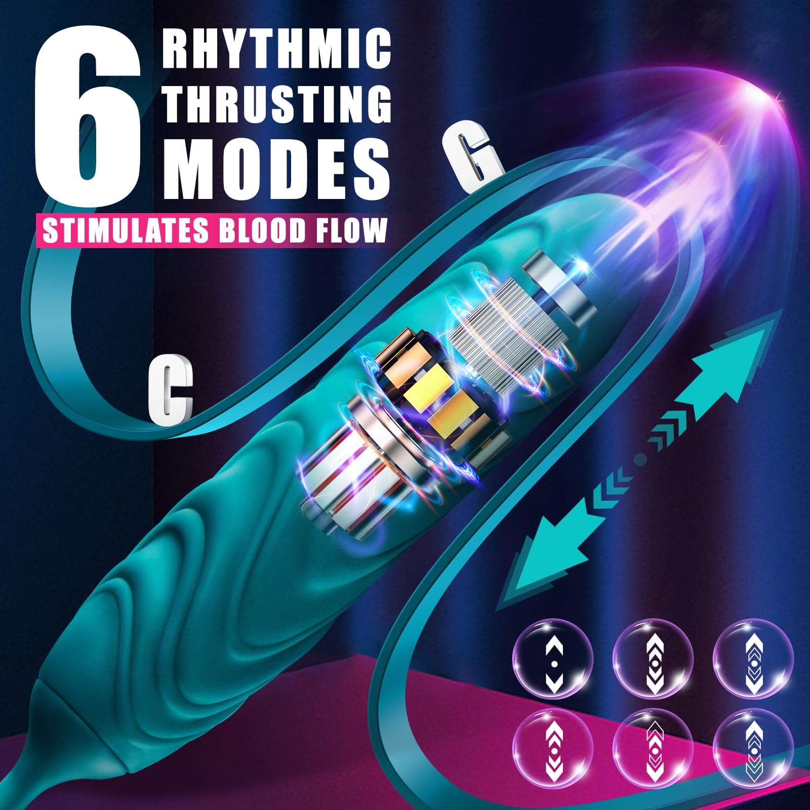 Big Mouth 3in1 Rose shaped Vibrator With 9 Tongue Licking & 6 Thrusting G Spot Dildo - Image 5