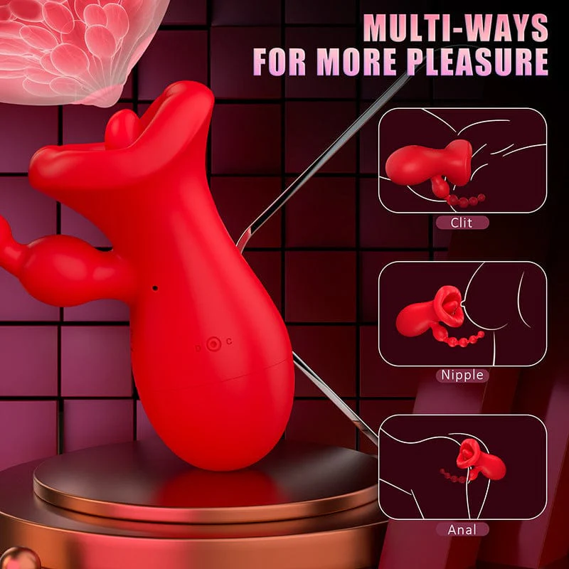 Big Mouth Clitoris Suction Anal Bead Vibrator with 10 Tongue Licking Modes - Image 5