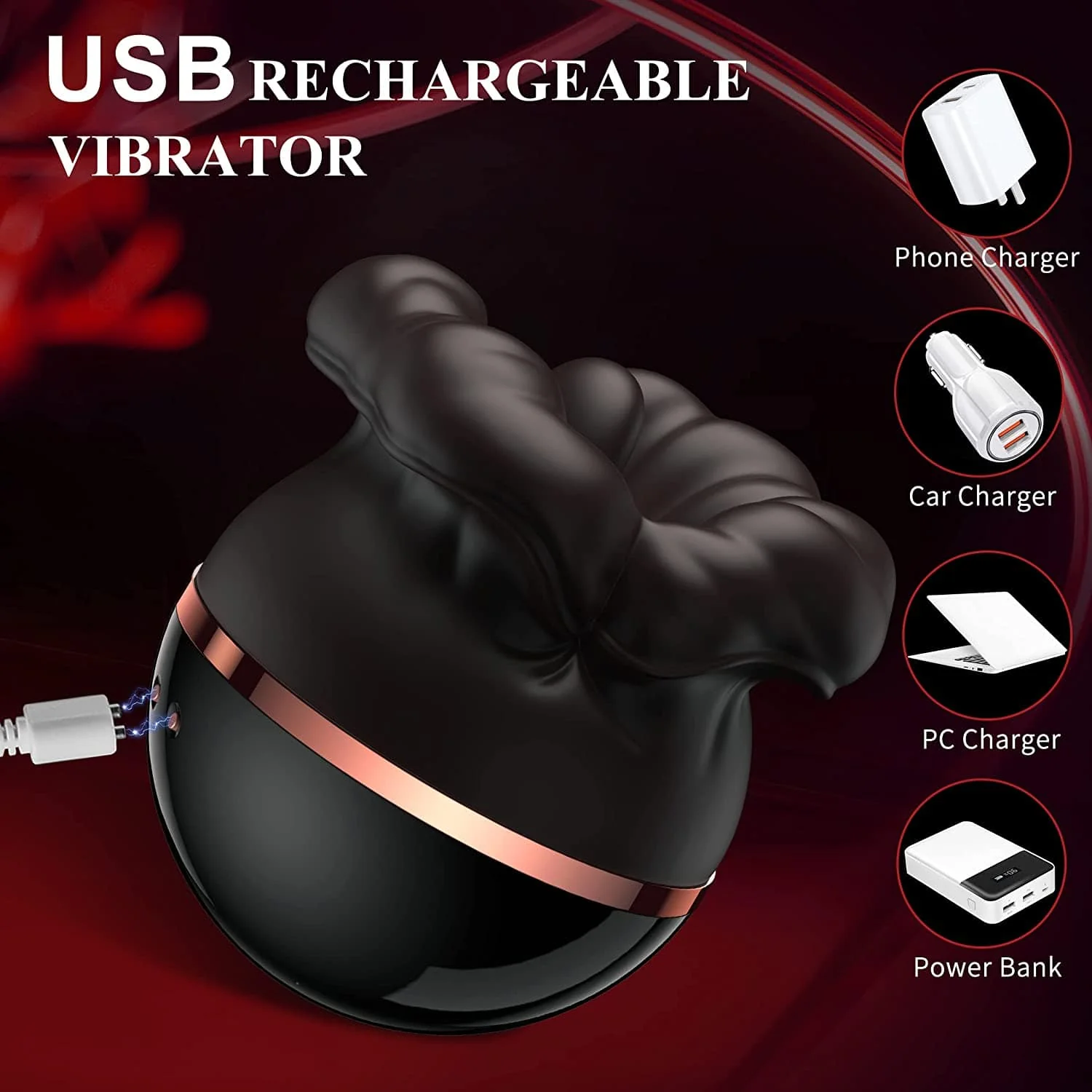 Big-Mouth Tongue Sucking Female Masturbator Massager Rechargeable Vibrator - Image 10