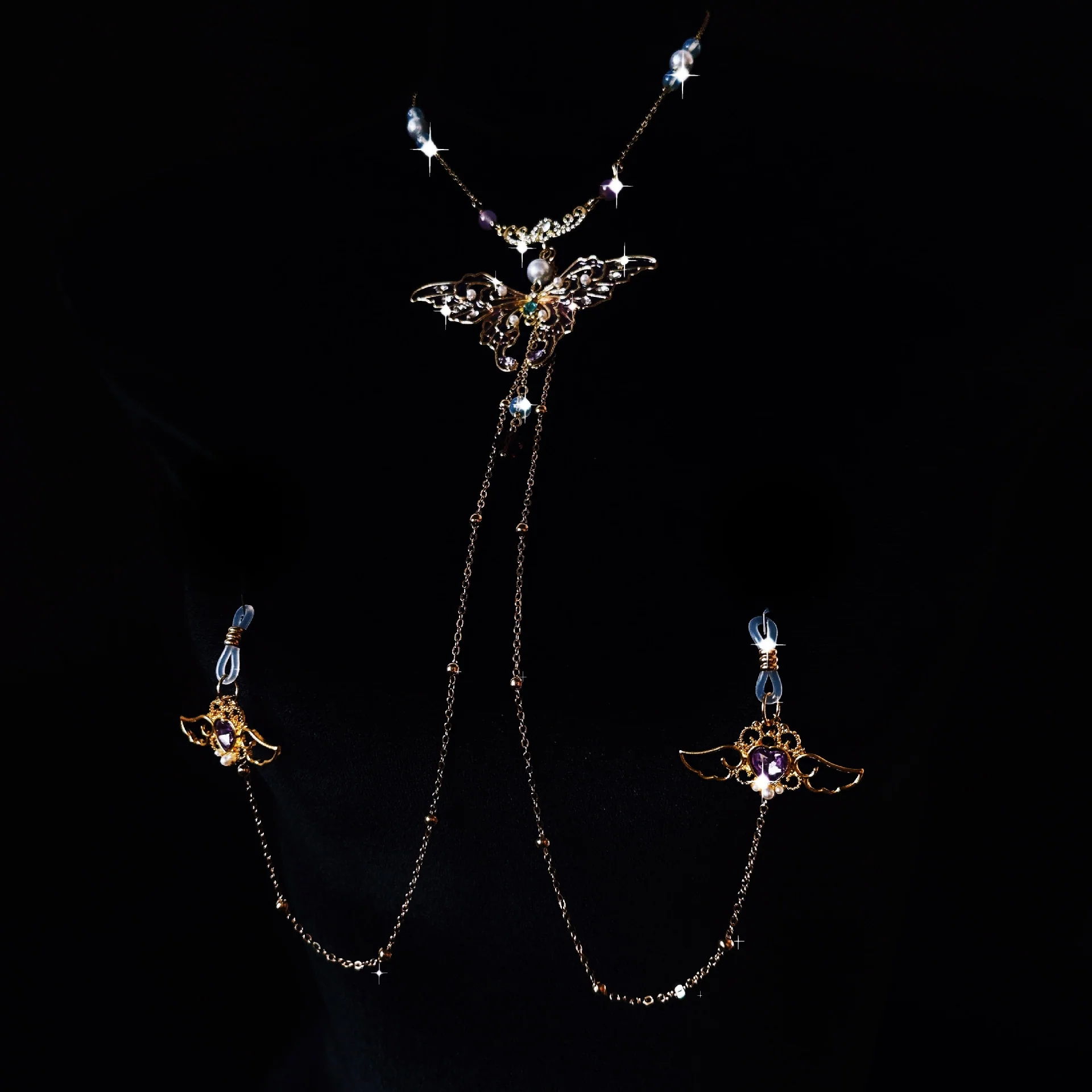 Butterfly Collar & Nipple Clamp Chain Suit - Image 5