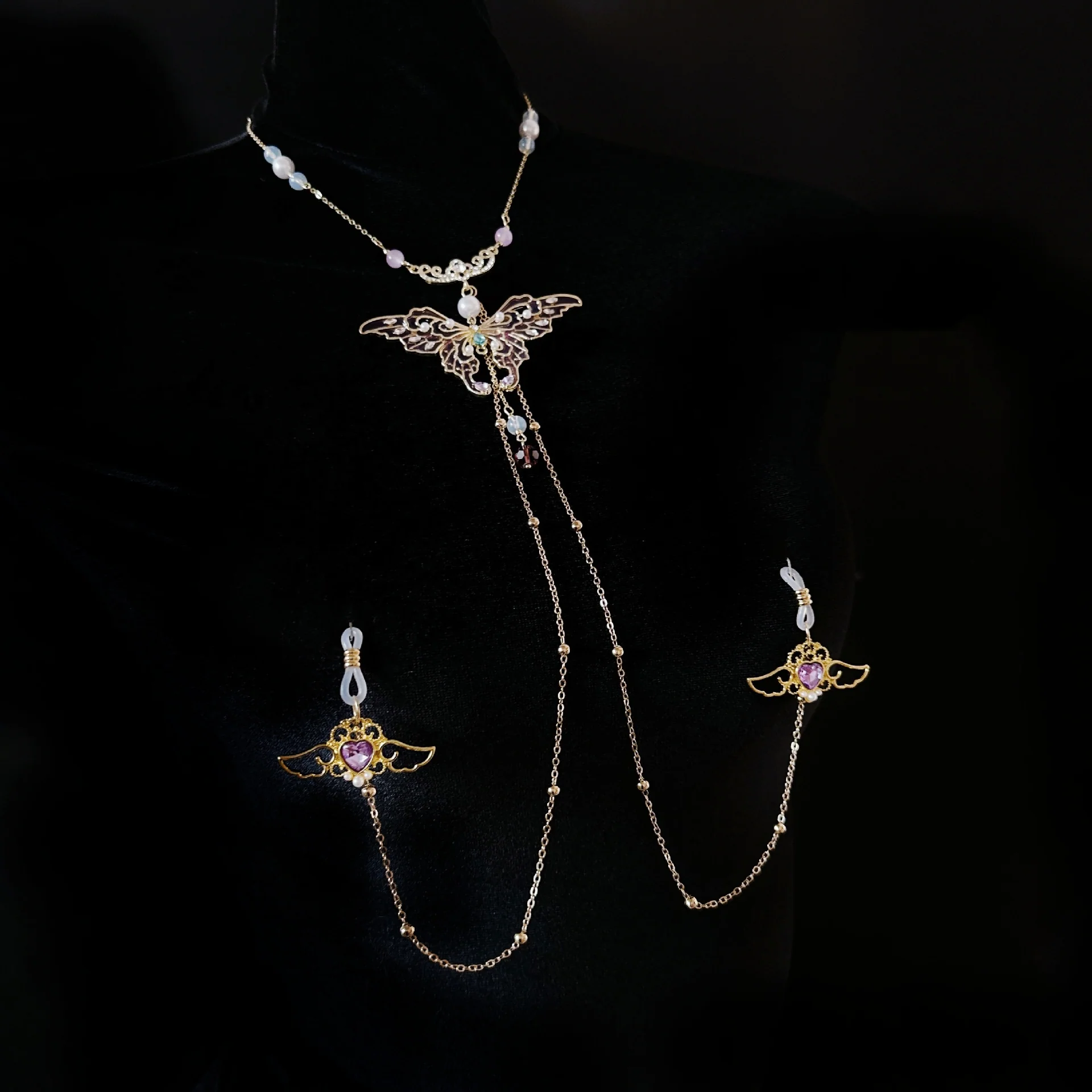 Butterfly Collar & Nipple Clamp Chain Suit - Image 7