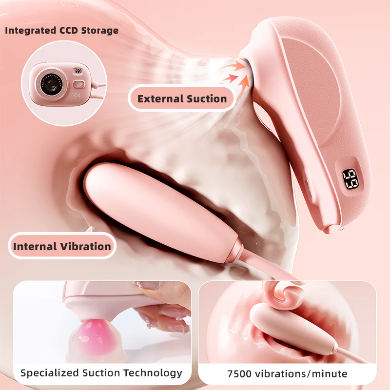 CCD Camera-shaped Split Clitoris Sucking & G-spot Vibrator - Image 3