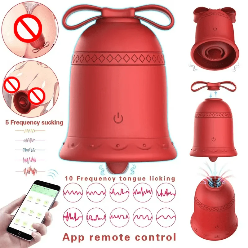 Christmas Tongue Licking Sucking Vibrator APP Controlled Clitoral Stimulator for Women - Image 3