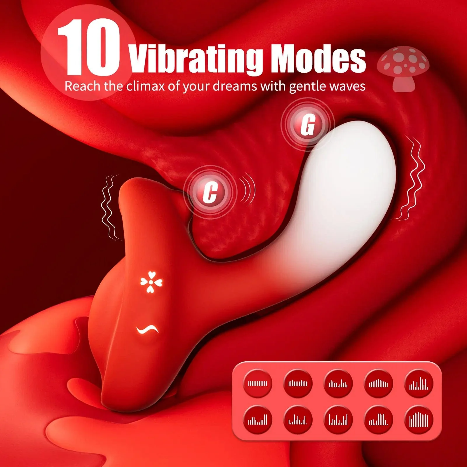 Clitoral Stimulator Mini Vibrator with 10 Vibrating Modes G Spot Nipple Masturbator - Image 11
