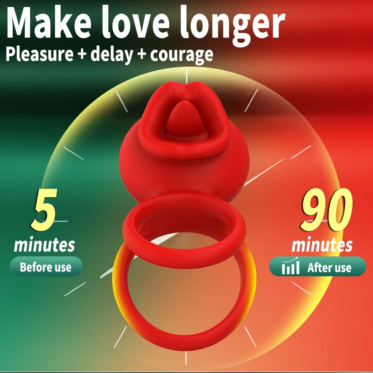 Cock Rings Clitoral Stimulator with Licking Mouth Pleasur with APP control - Image 4