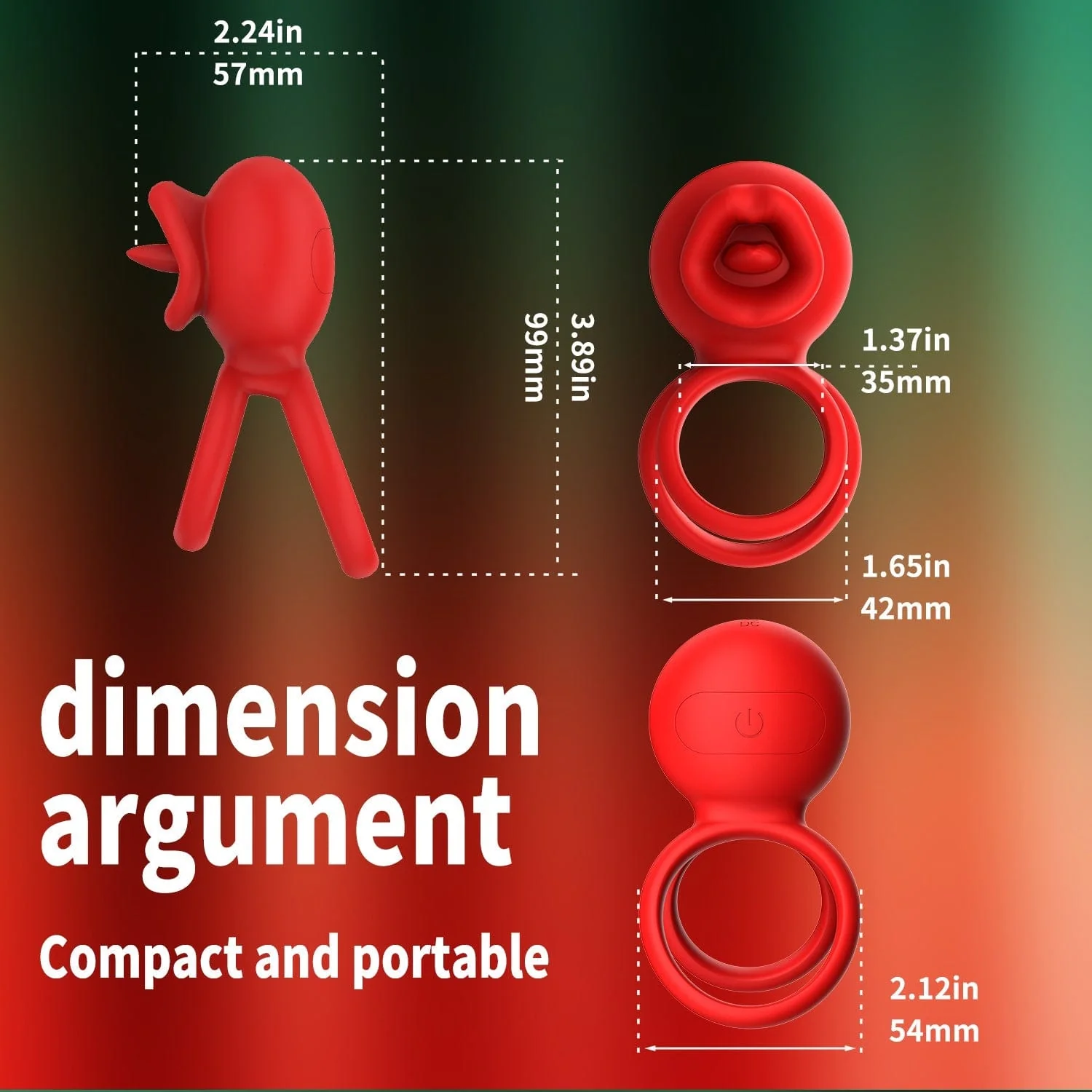 Cock Rings Clitoral Stimulator with Licking Mouth Pleasur with APP control - Image 6