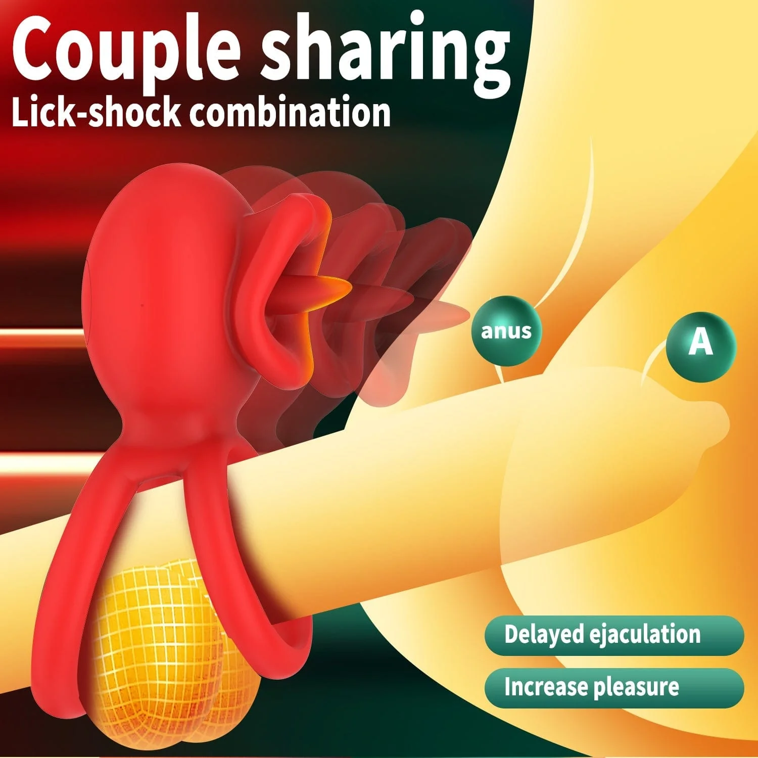 Cock Rings Clitoral Stimulator with Licking Mouth Pleasur with APP control - Image 8