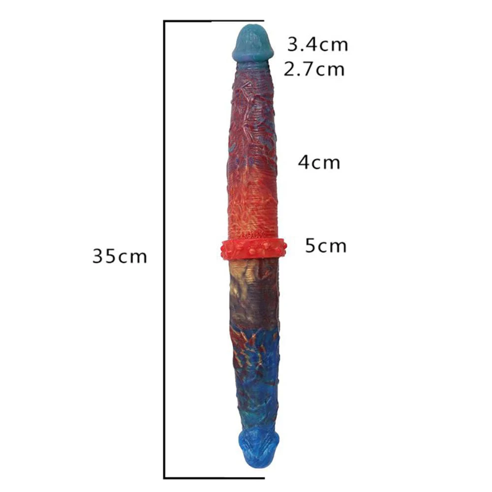 Colorful Double-Ended Liquid Silicone Anal Plug Dildo - Image 10