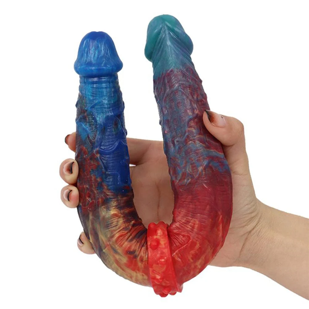 Colorful Double-Ended Liquid Silicone Anal Plug Dildo - Image 3