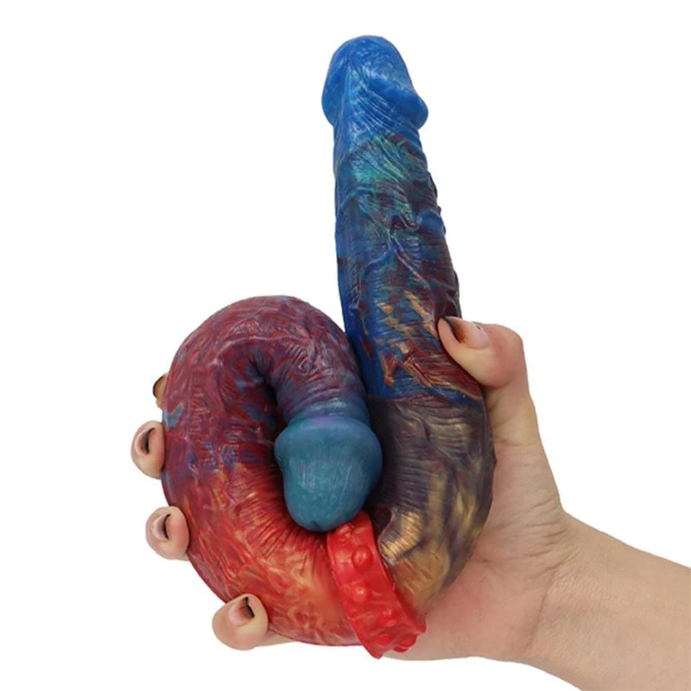 Colorful Double-Ended Liquid Silicone Anal Plug Dildo - Image 4