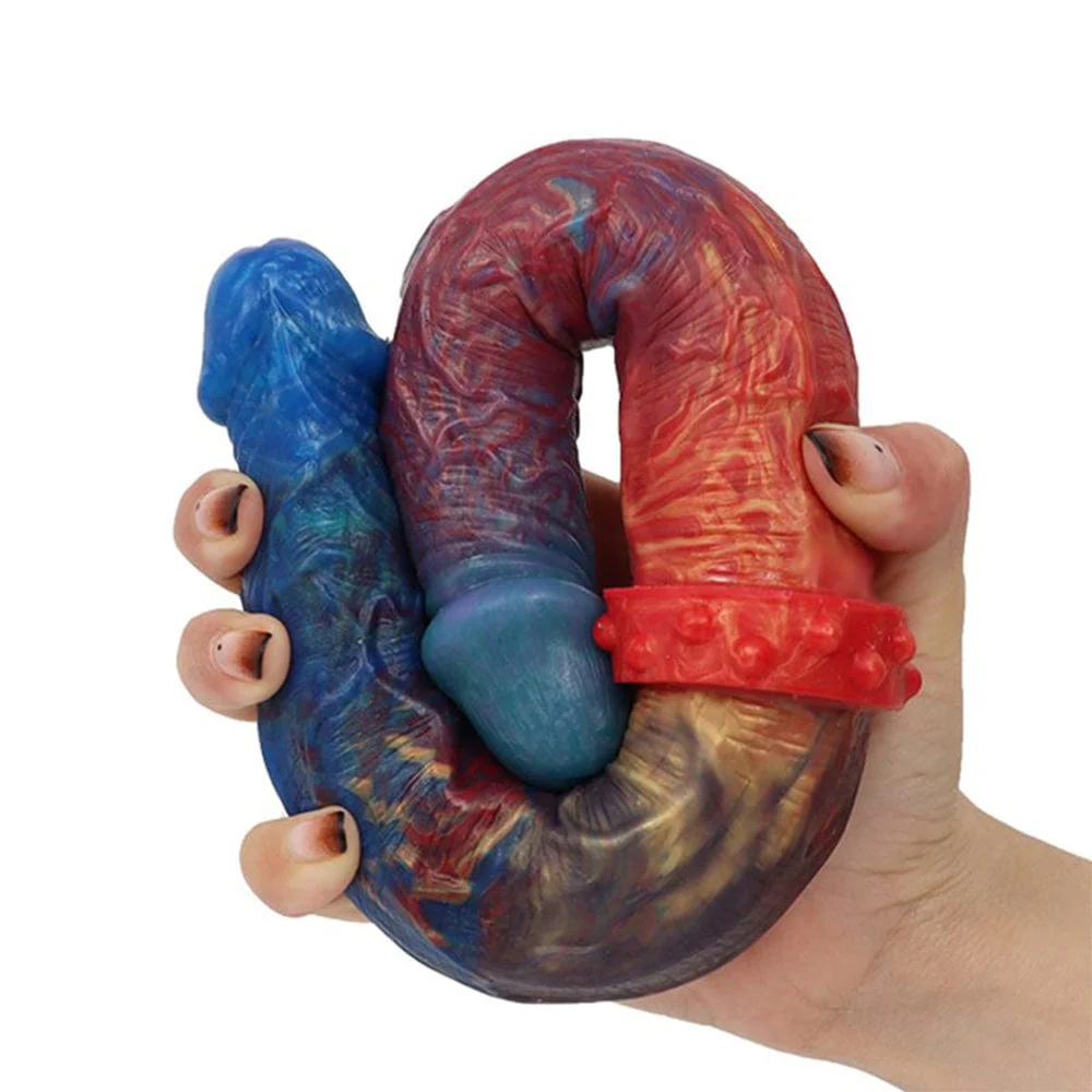 Colorful Double-Ended Liquid Silicone Anal Plug Dildo - Image 5