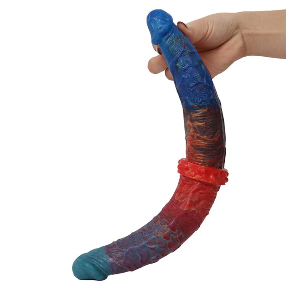 Colorful Double-Ended Liquid Silicone Anal Plug Dildo - Image 9