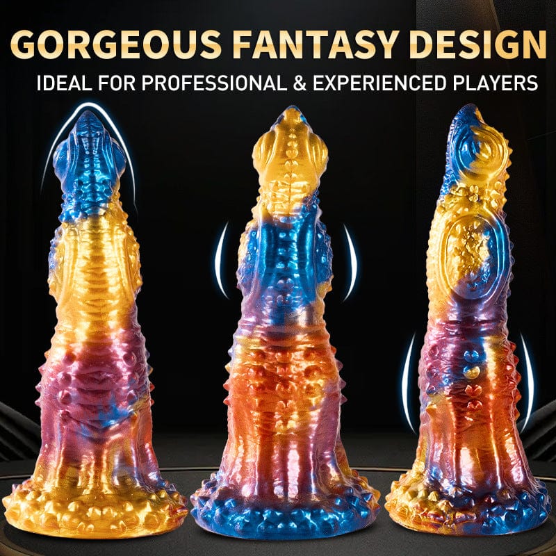 Colorful Golden Phoenix Electric Telescopic Vibrating Dildo With Remote Control - Image 4