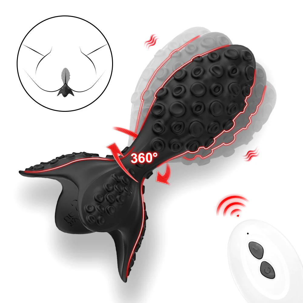 Convex Rotation Vibrating Prostate Butt Plug With Remote Control - Image 10