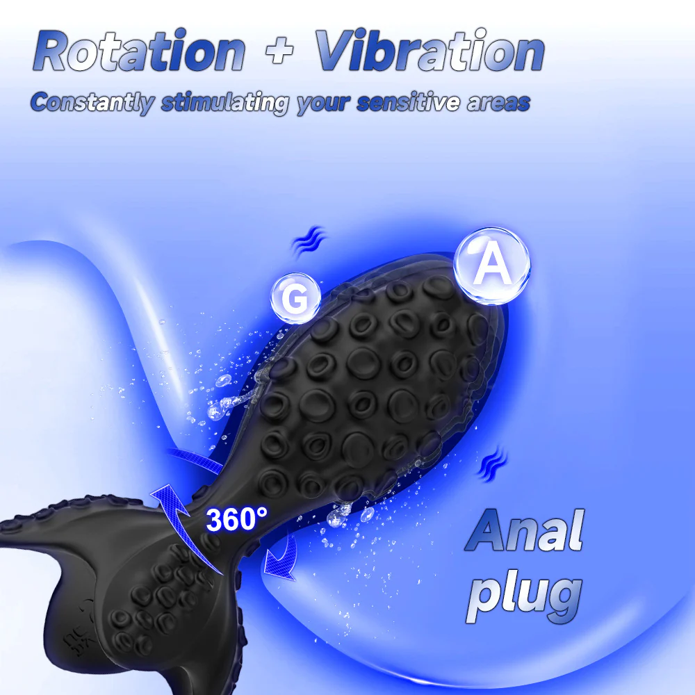 Convex Rotation Vibrating Prostate Butt Plug With Remote Control - Image 2