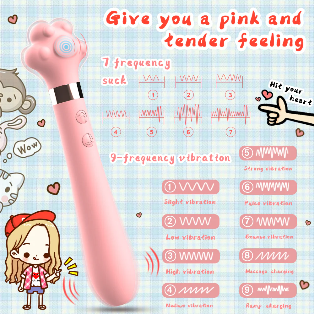 Cute Cat Paw 7 Flapping Clitoral G Spot Vibrator - Image 3
