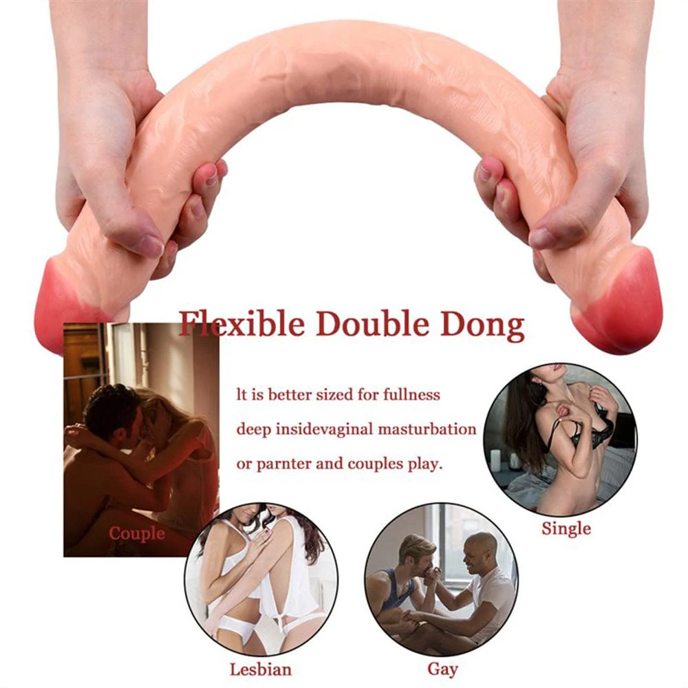 Double-Ended Soft Silicone Simulated Anus Masturbation Dildo - Image 3