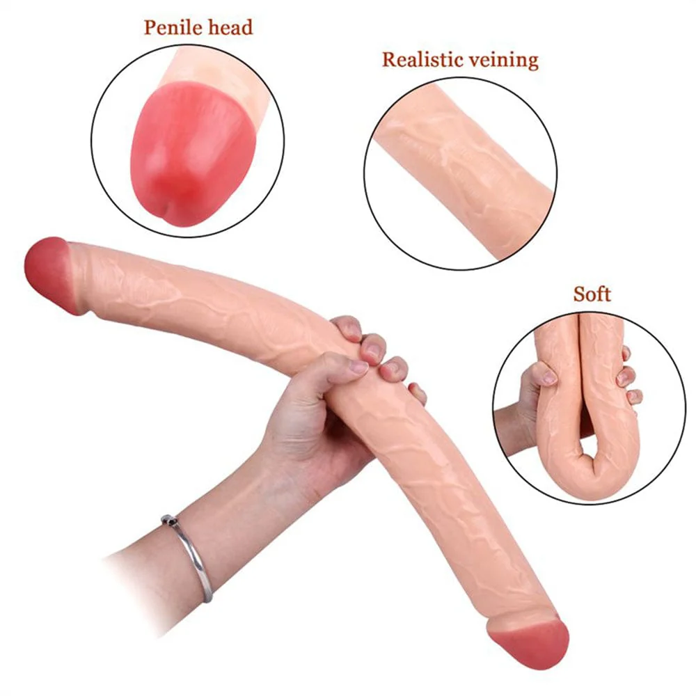 Double-Ended Soft Silicone Simulated Anus Masturbation Dildo - Image 5