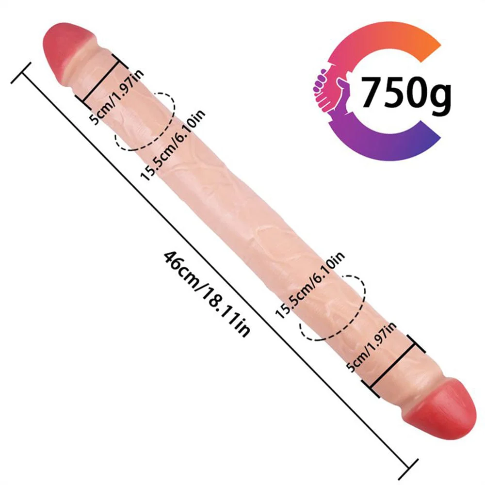 Double-Ended Soft Silicone Simulated Anus Masturbation Dildo - Image 8