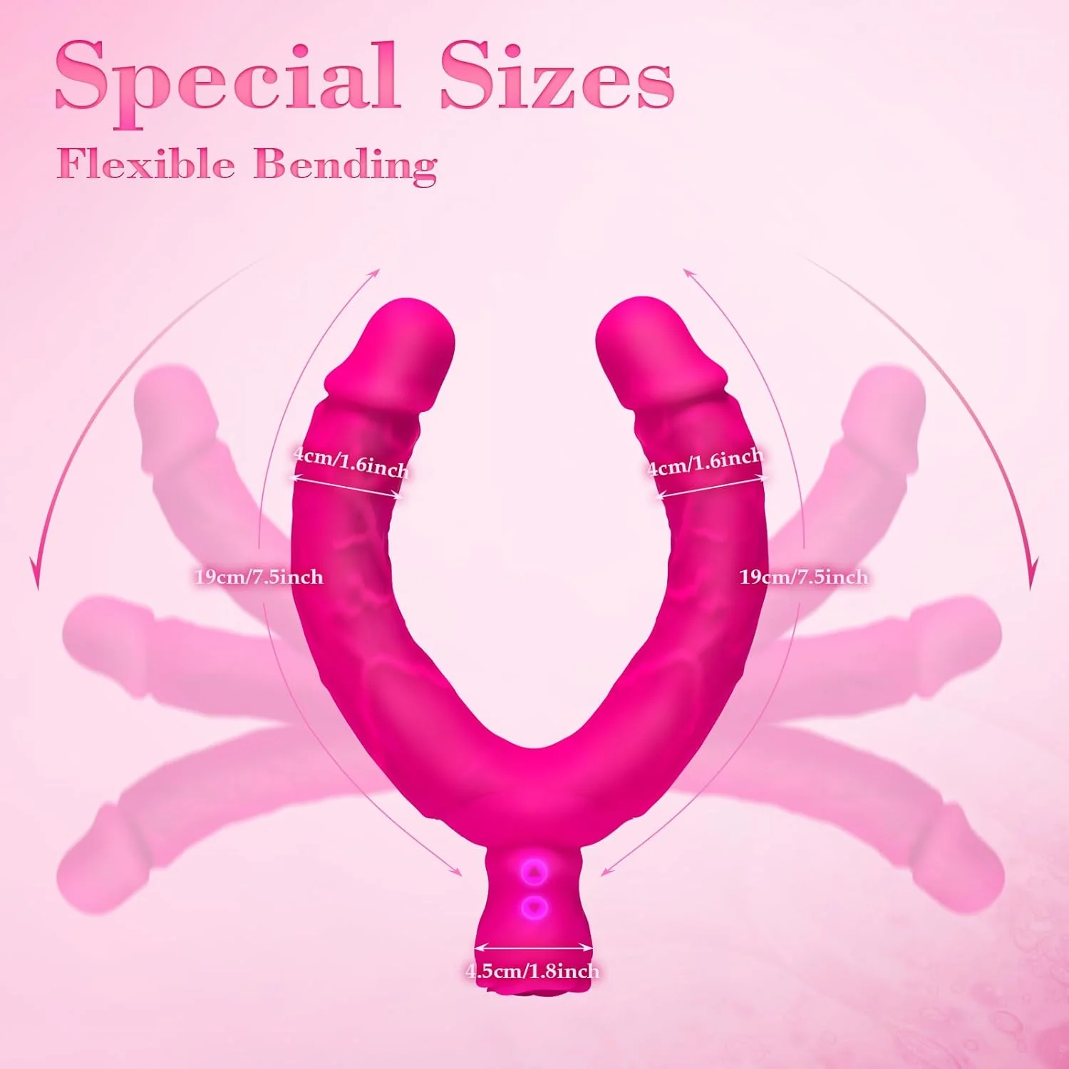 Double Ended Vibrating Rose Dildo Anal Dildo with 10 Vibrating Modes - Image 6
