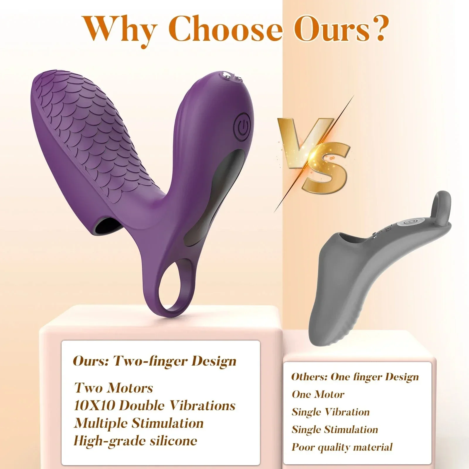 Upgraded 2-in-1 Double Vibration Finger Vibrator for G spot Clitoral Stimulation - Image 4
