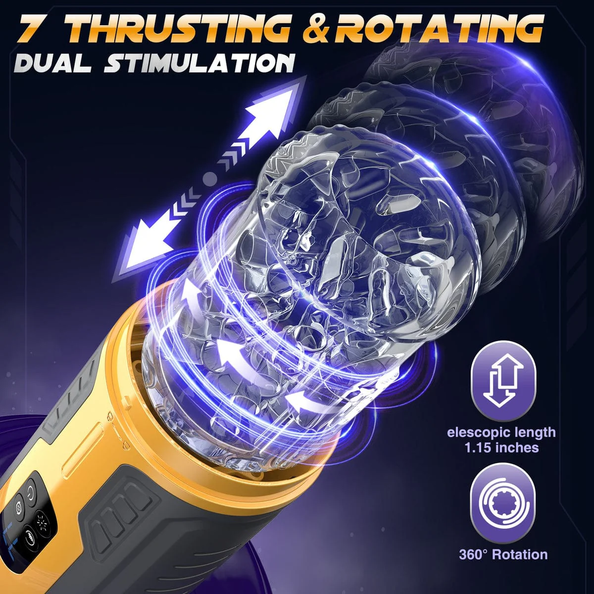 Dual Stimulation Thrusting and Rotating Vibrating Male Msturbation Toy - Image 6