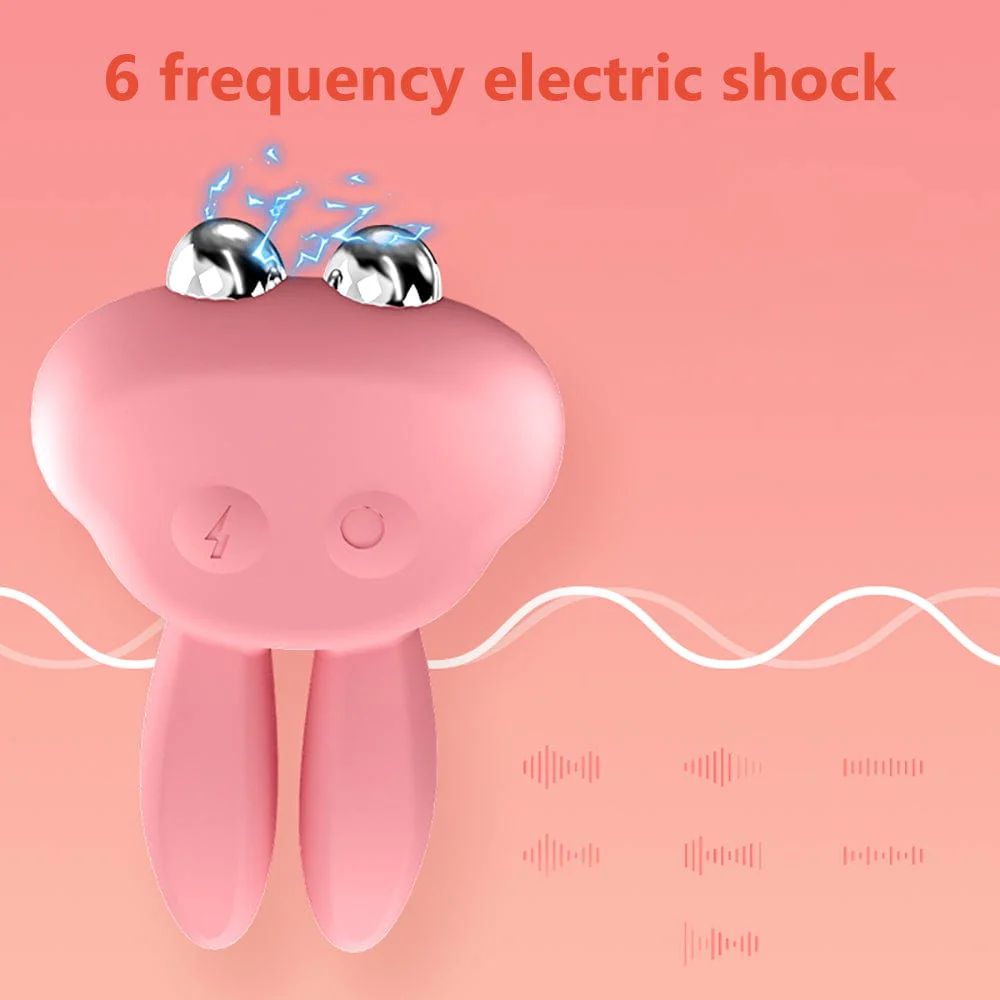 Electric Shock Rabbit Vibrator Cute Shaped Nipple Massager Clitoris Stimulator - Image 3