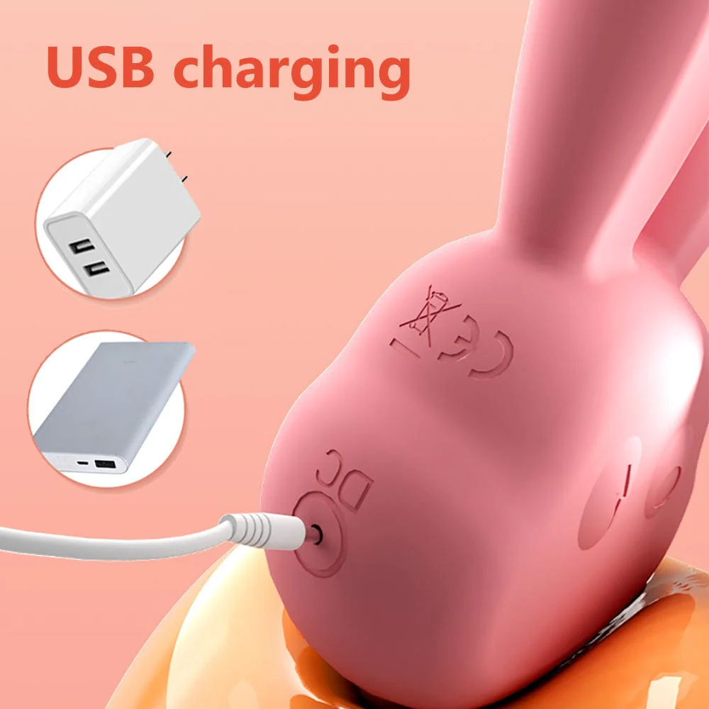 Electric Shock Rabbit Vibrator Cute Shaped Nipple Massager Clitoris Stimulator - Image 6